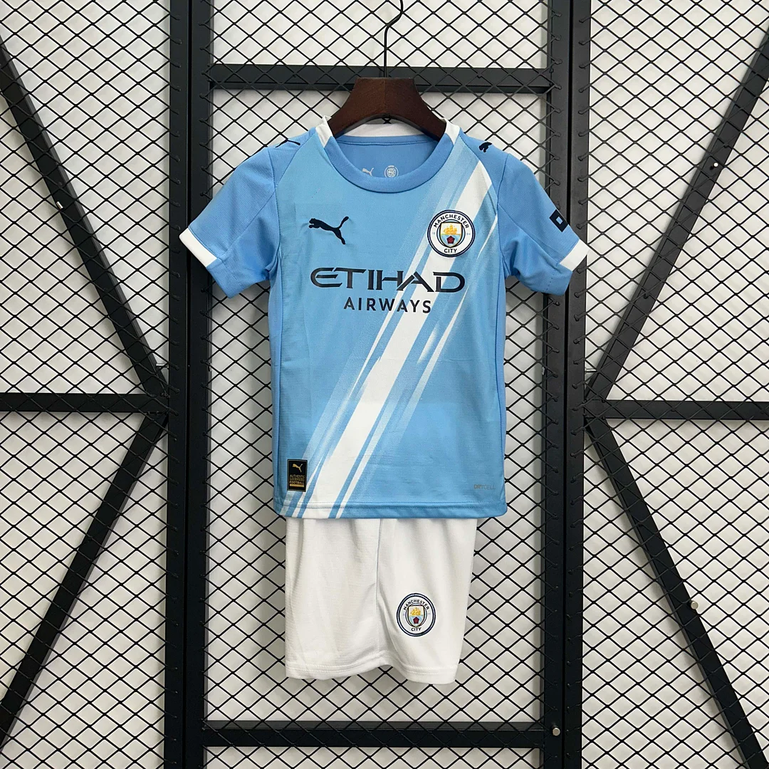2025/2026 Manchester City Home Football Shirt 1:1 Thai Quality Kids Size