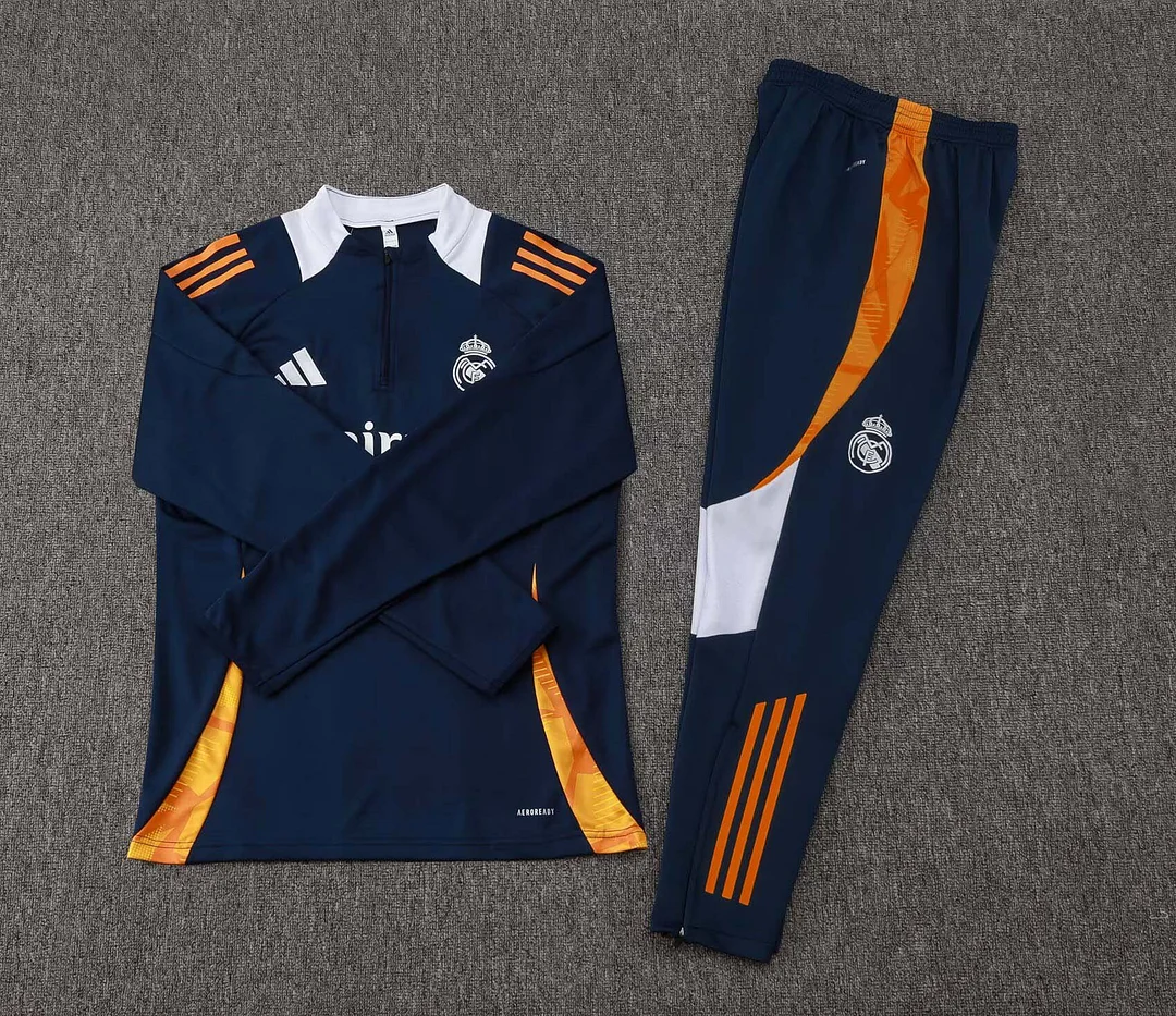 2025/2026 Real Madrid Half-Pull Training Suit Royal blue Football Shirt 1:1 Thai Quality Set - Image 3