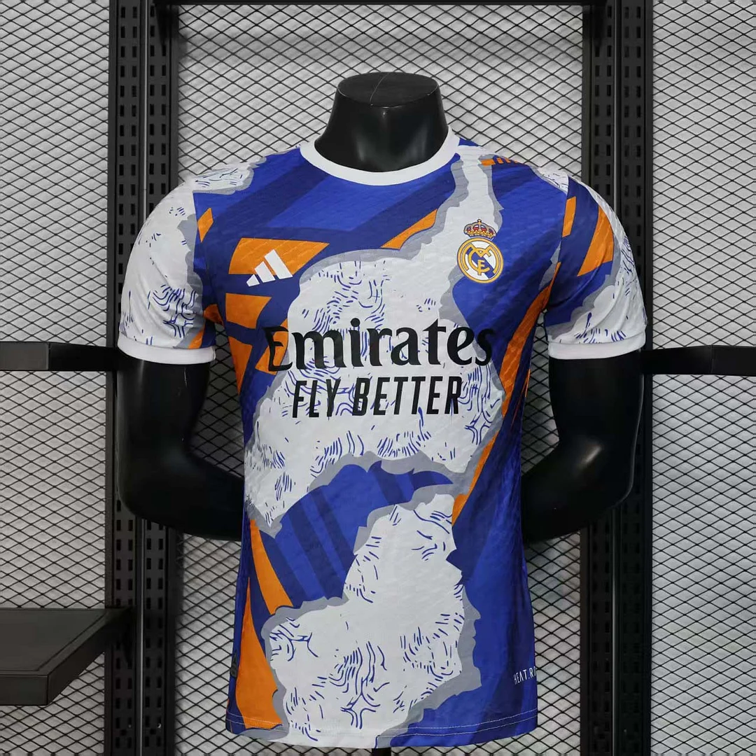 2025/2026 Player Version Real Madrid Special Edition White And Orange Football Shirt 1:1 Thai Quality