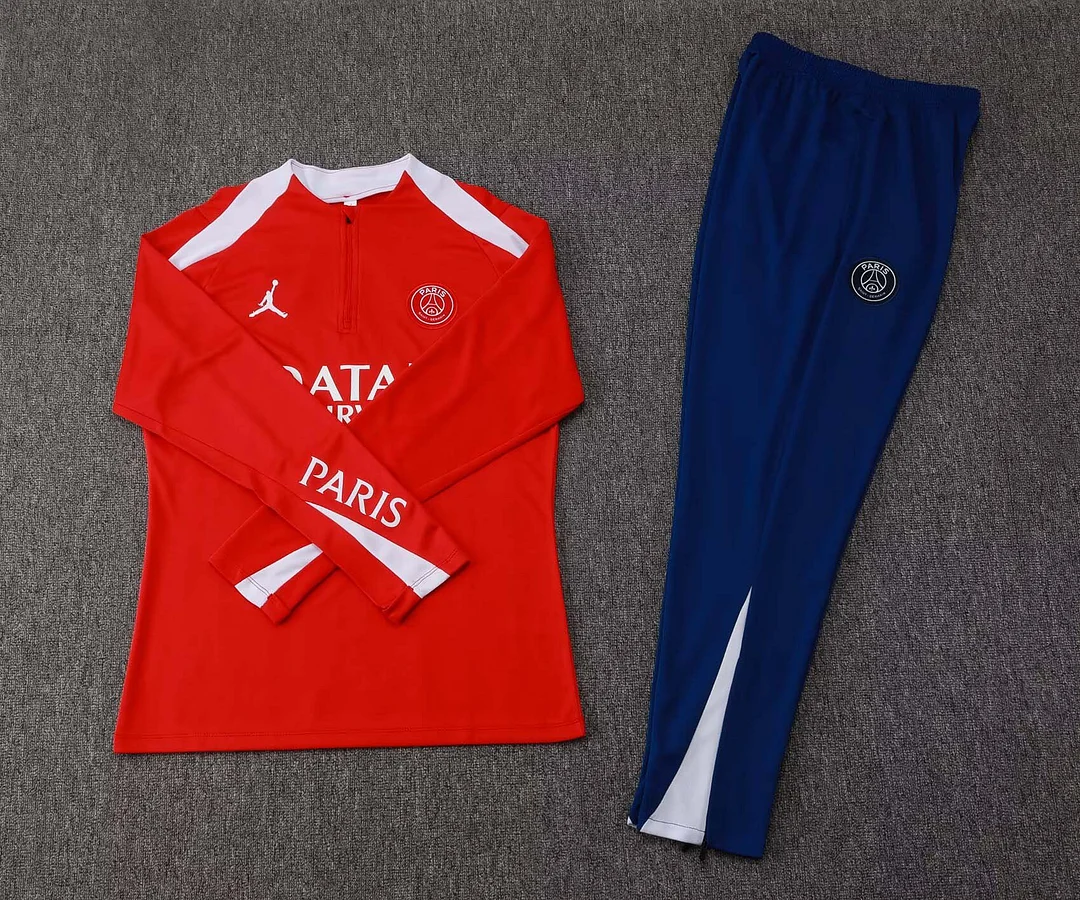 2025/2026 Psg Paris Saint-Germain Half-Pull Training Suit Red Football Shirt 1:1 Thai Quality Set - Image 3