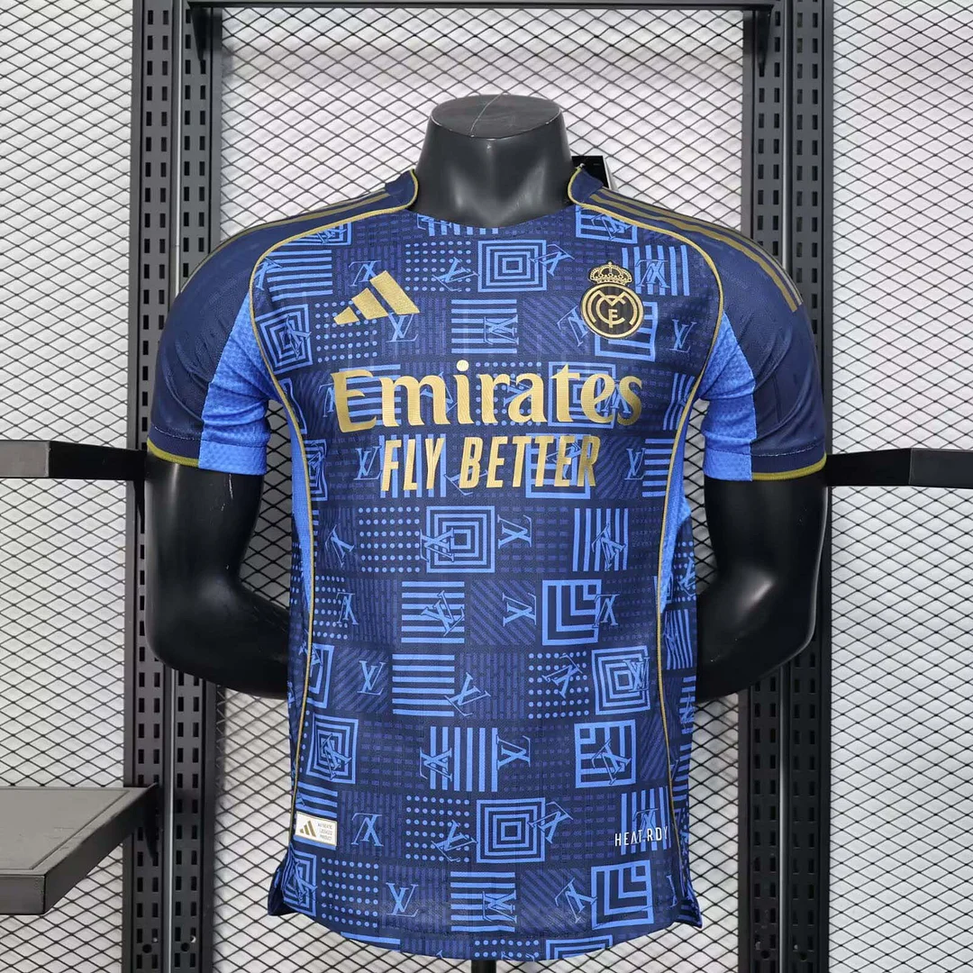 2025/2026 Player Version Real Madrid Special Edition Dark Blue Football Shirt 1:1 Thai Quality