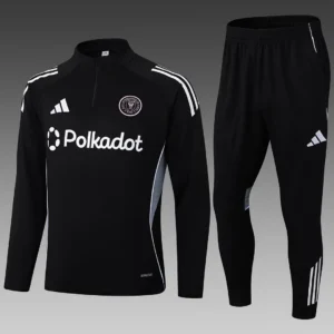 2025/2026 Inter Miami Half-Pull Training Suit Black Soccer Jersey 1:1 Thai Quality Set