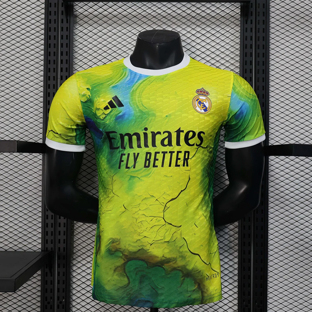 2025/2026 Player Version Real Madrid Special Edition Yellow and green Football Shirt 1:1 Thai Quality