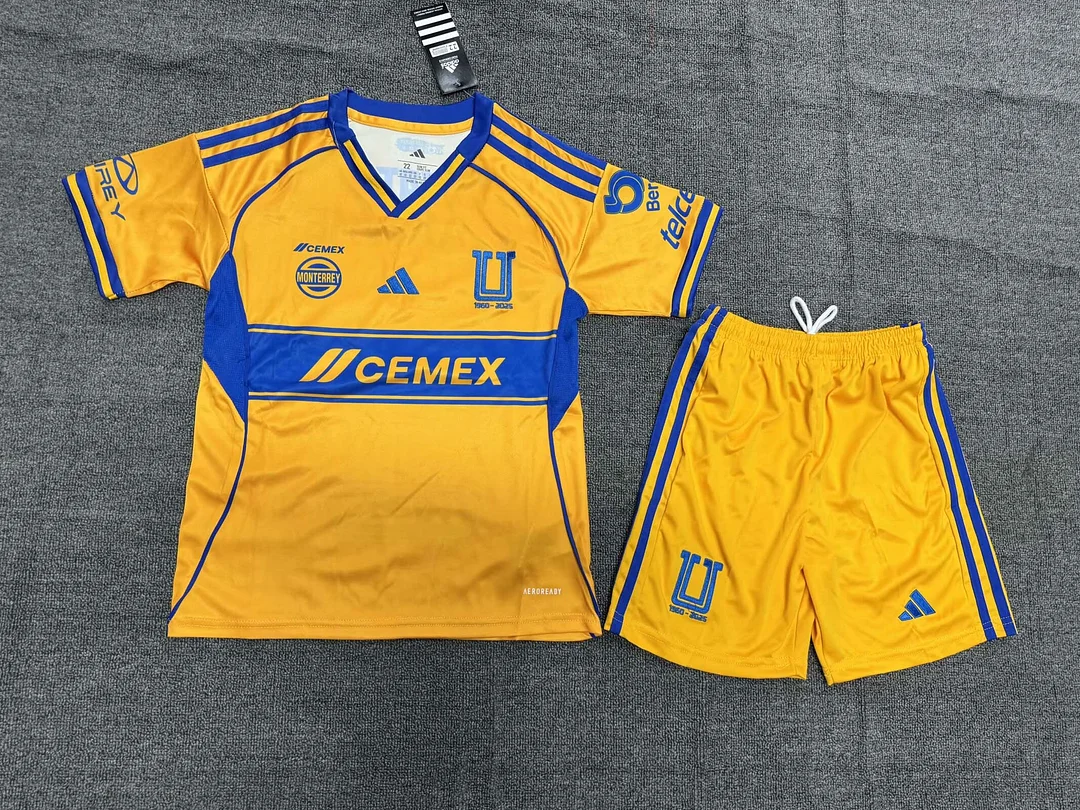 2025/2026 Tigres Home Football Shirt 1:1 Thai Quality Kids Size