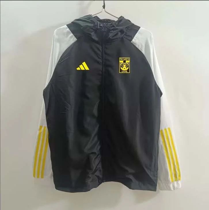 2025/2026 Tigres Windbreaker Black and white Football Shirt 1:1 Thai Quality