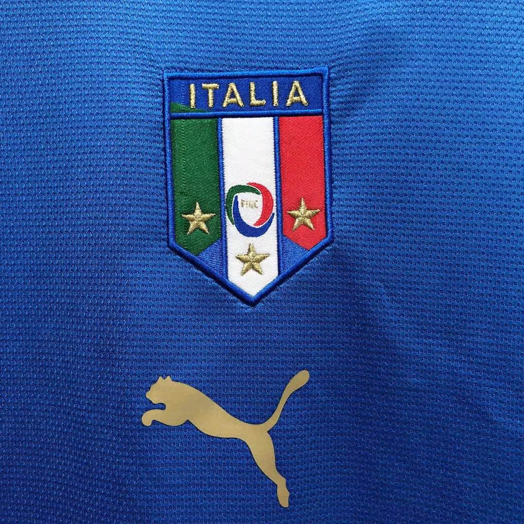 2006 Retro Italy Home Soccer Shirt - Image 3