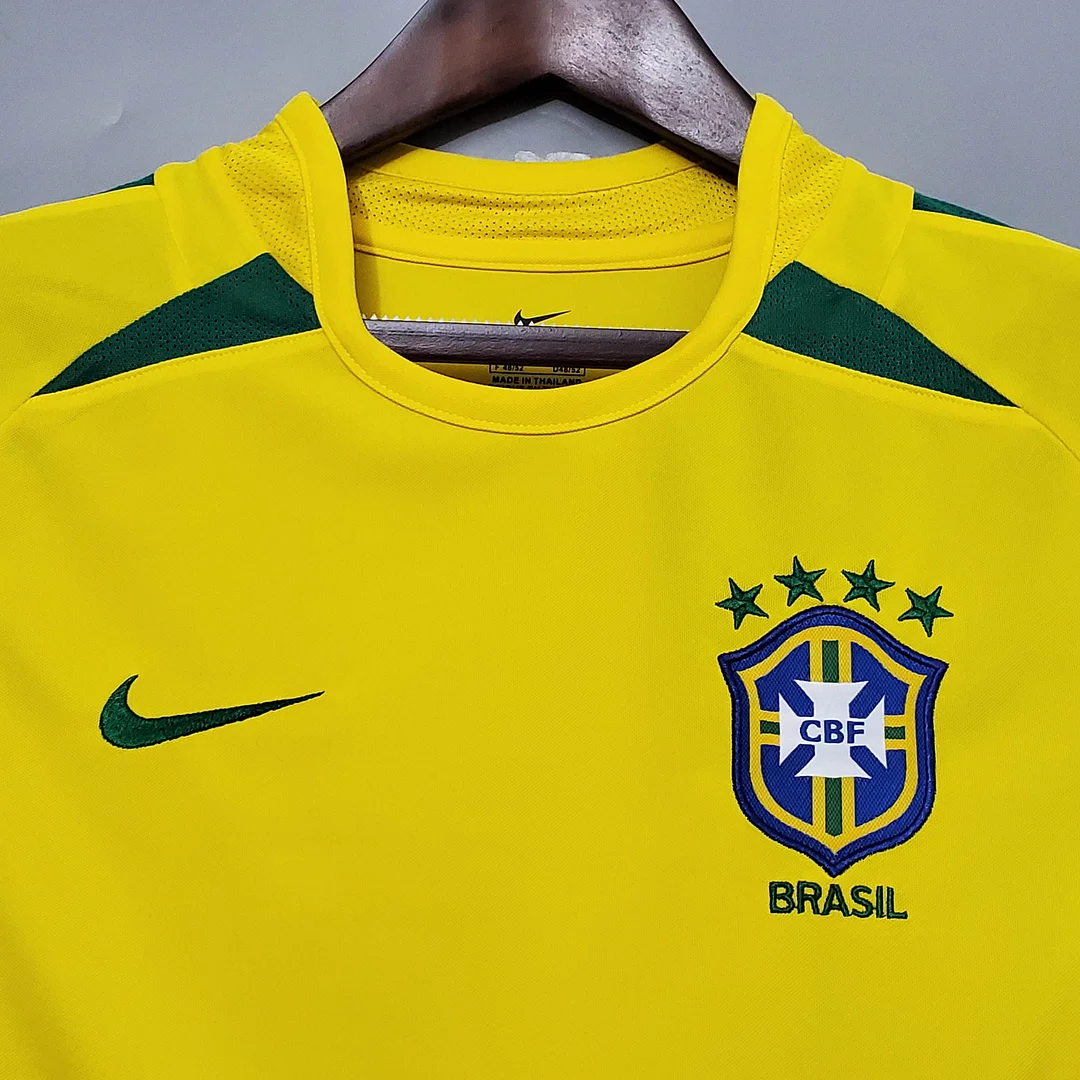2002 Retro Brazil Soccer Jersey Home - Image 3
