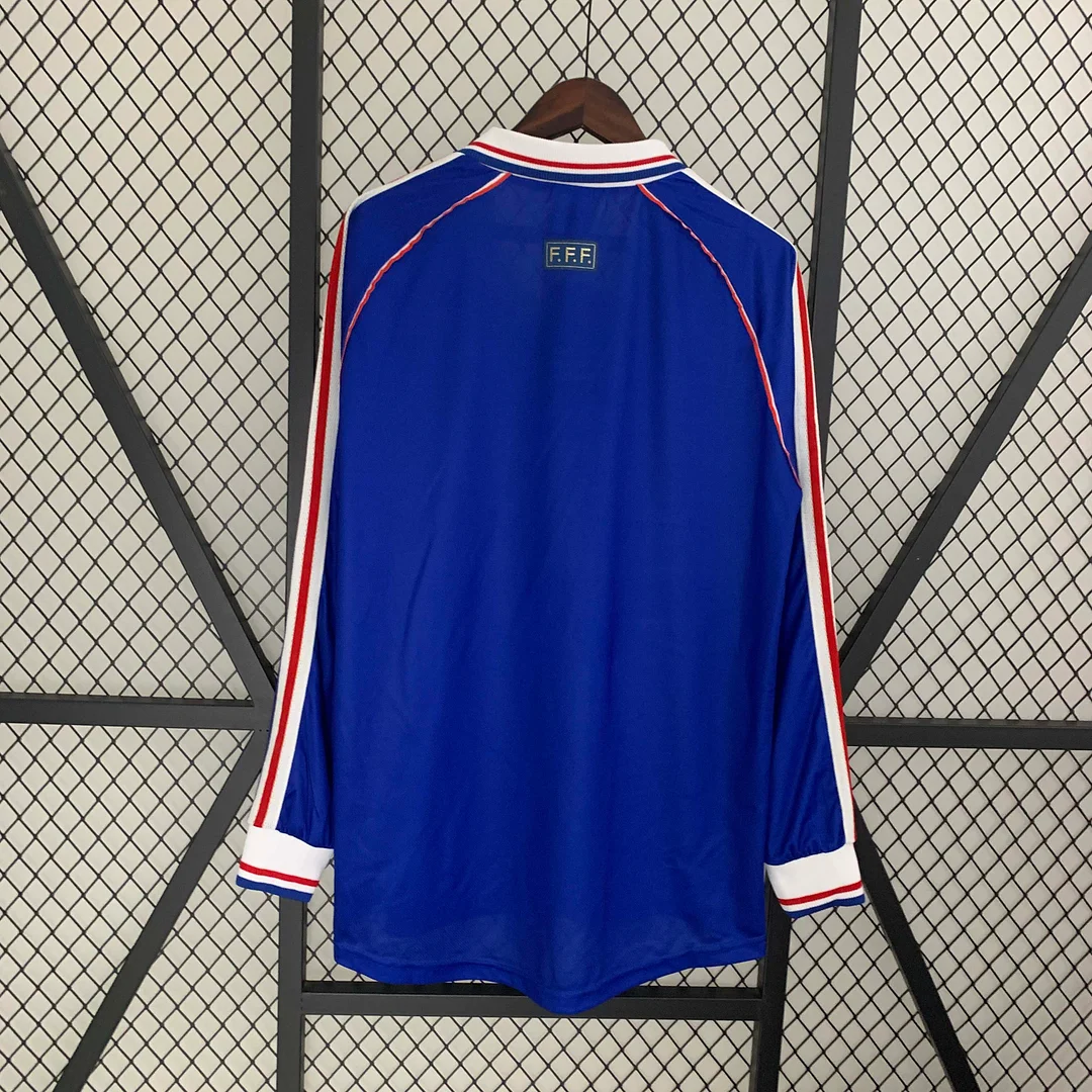 1998 Retro Long Sleeve France Home Football Shirt 1:1 Thai Quality - Image 2