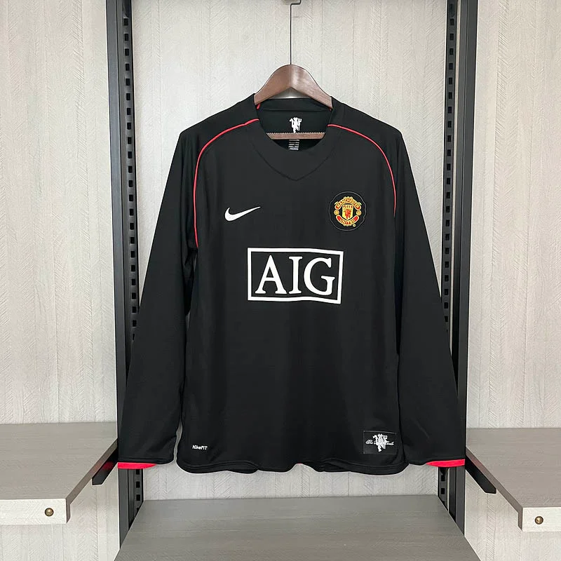 2007/2008 Retro Long Sleeve Manchester United Third Away Football Shirt 1:1 Thai Quality