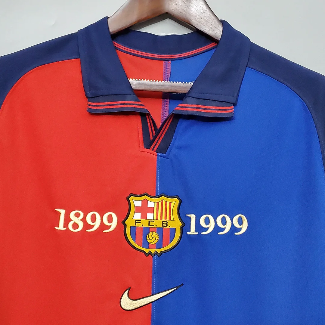 1999/2000 Retro Barcelona Home 100th Anniversary Version Football Shirt 1:1 Thai Quality - Image 3