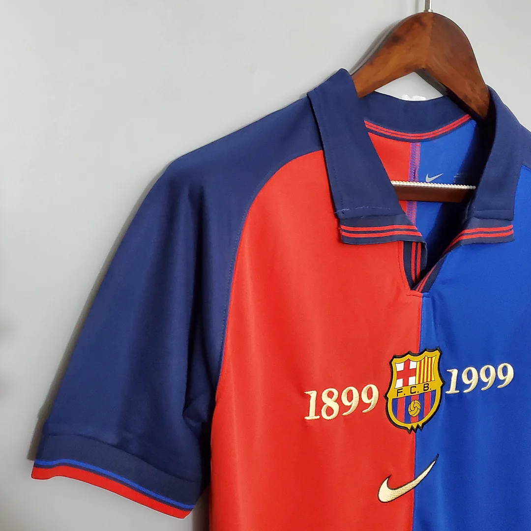 1999/2000 Retro Barcelona Home 100th Anniversary Version Football Shirt 1:1 Thai Quality - Image 5