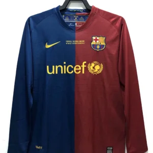 2008/2009 Retro Long Sleeve Barcelona Football Shirt Home Champions League 1:1 Thai Quality