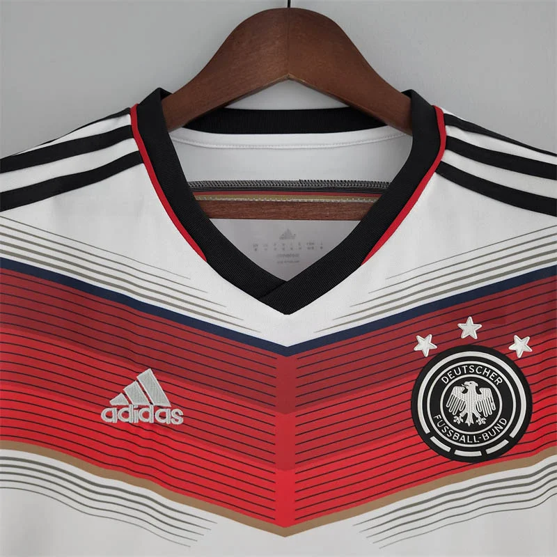 2014 Retro Germany Home Soccer Jersey - Image 4