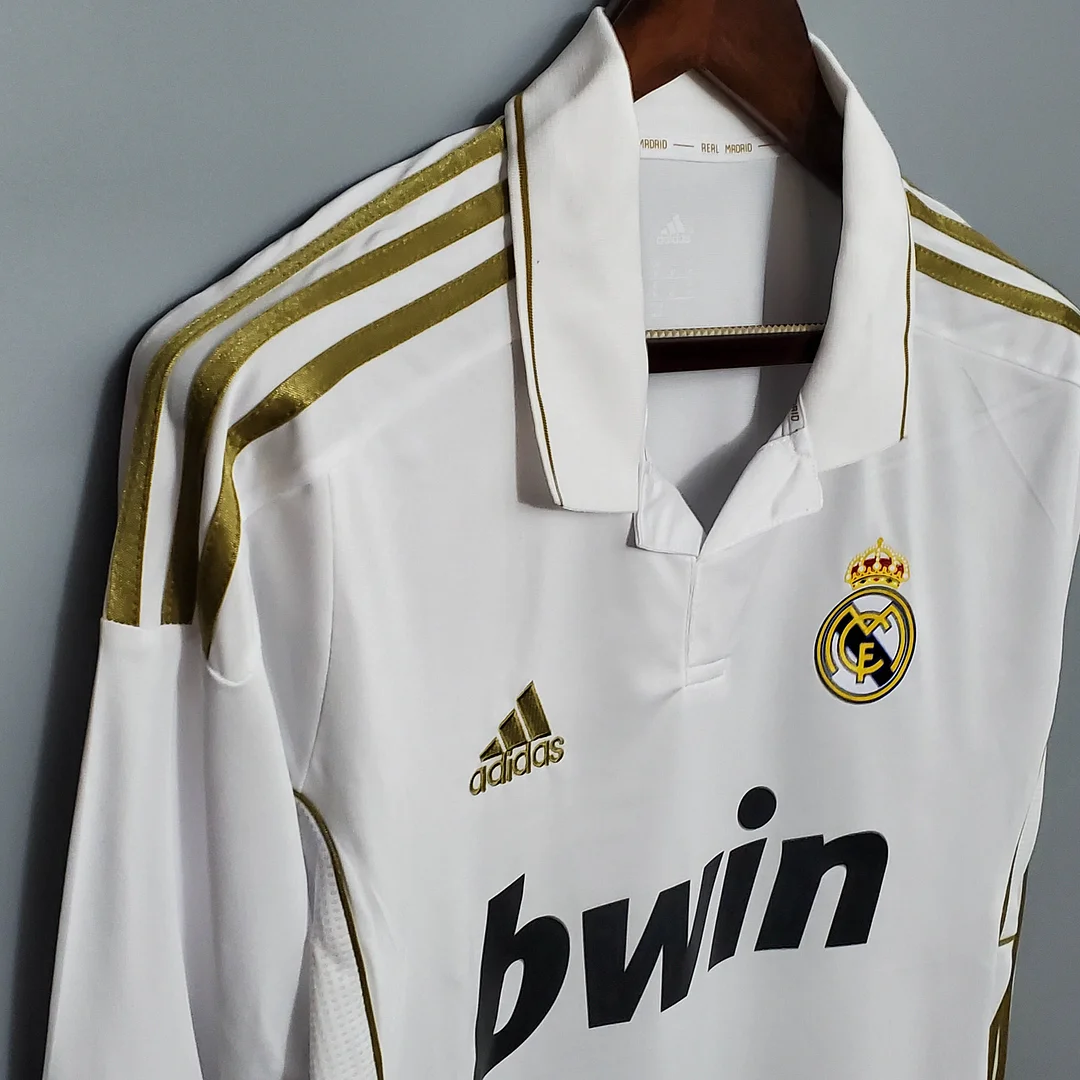 2011/2012 Retro Long Sleeve Real Madrid Home - Image 6