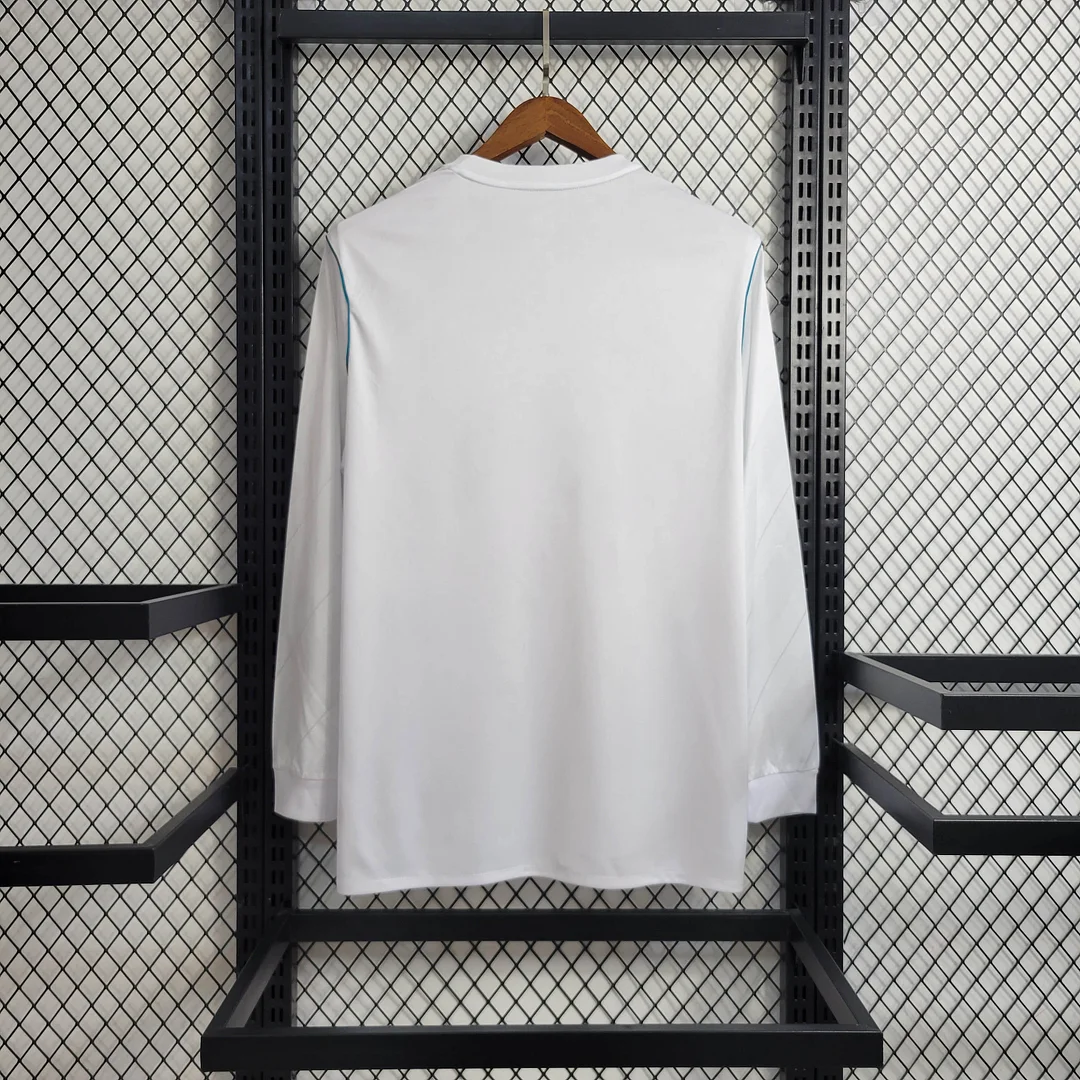 2017/2018 Retro Long Sleeve Real Madrid Home - Image 2