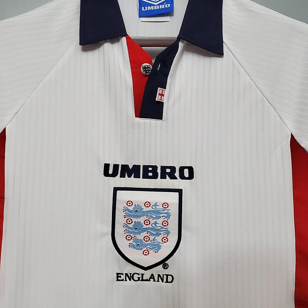 1998 Retro England Home Soccer Jersey - Image 3