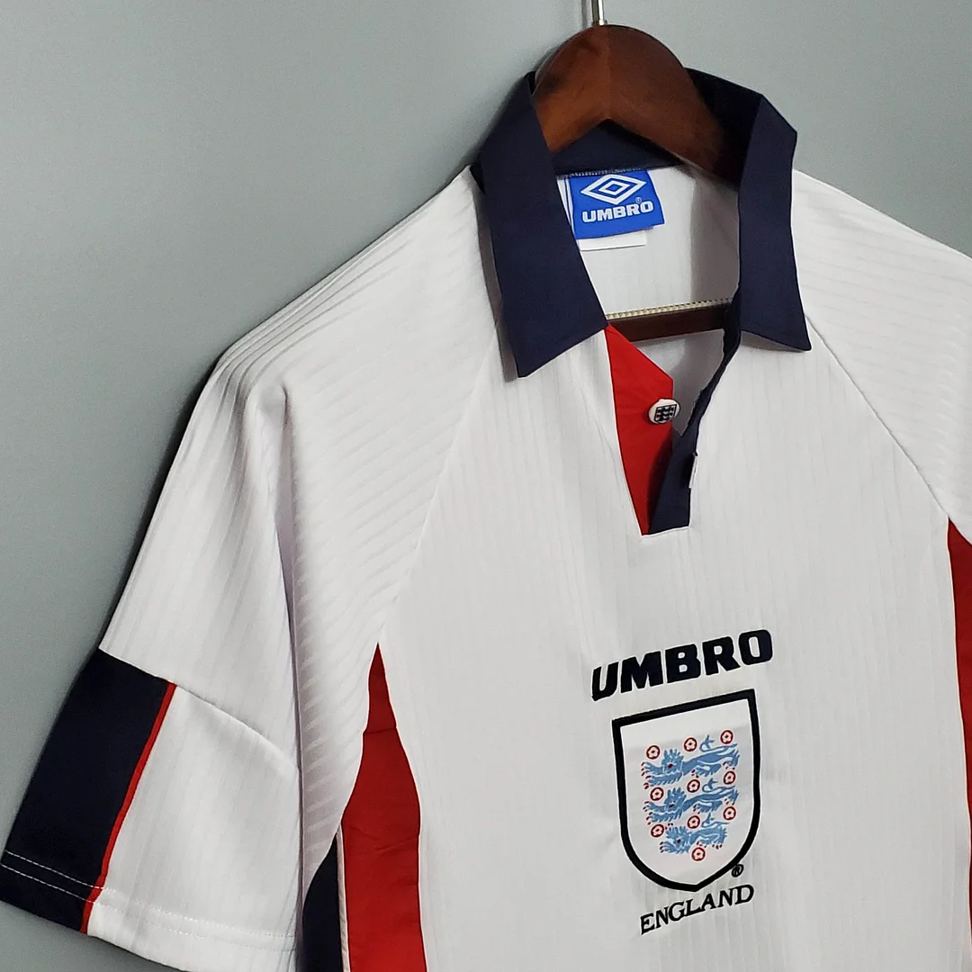 1998 Retro England Home Soccer Jersey - Image 5