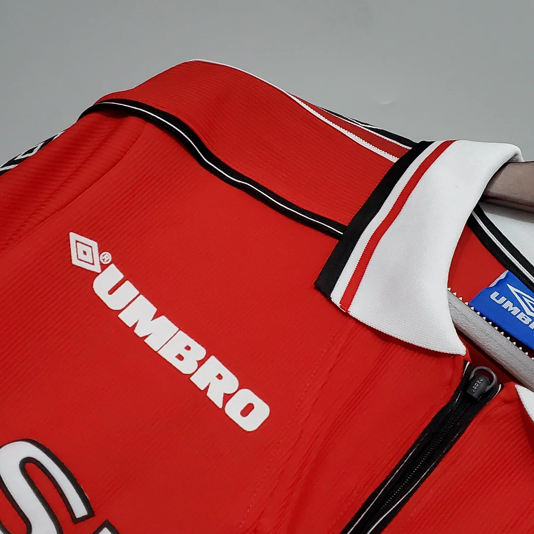 1998-1999 Retro Long Sleeve Manchester United Home Football Shirt 1:1 Thai Quality - Image 4