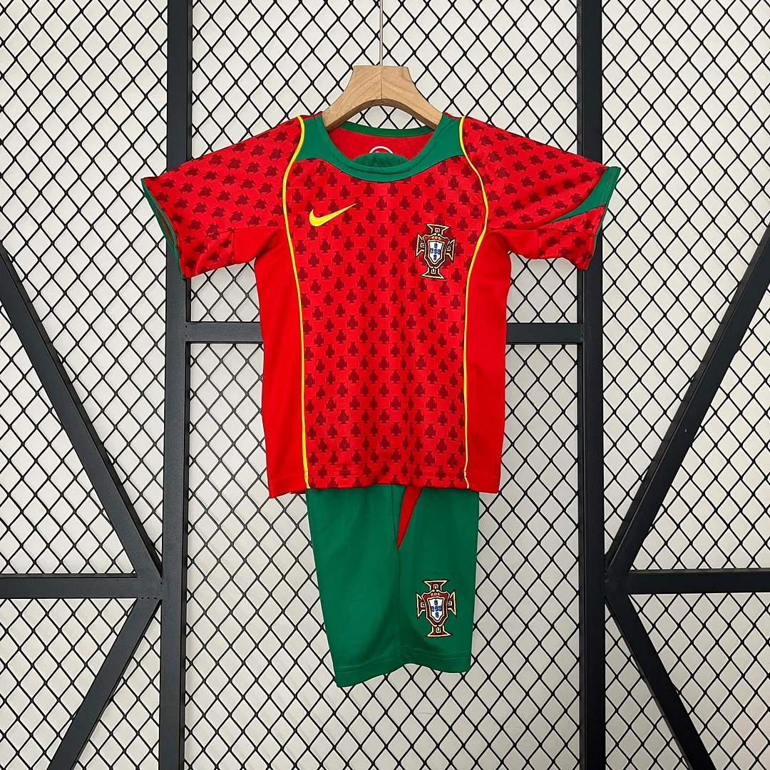 2004 Retro Portugal Home Football Shirt 1:1 Thai Quality Kids Size