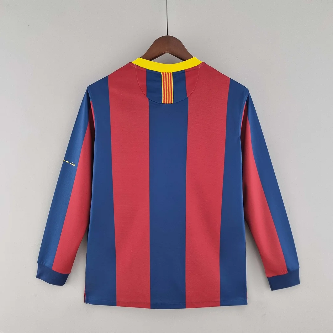 2010/2011 Retro Long Sleeve Barcelona Home Football Shirt 1:1 Thai Quality - Image 2