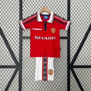 1998/1999 Retro Manchester United Home Football Shirt 1:1 Thai Quality Kids Size