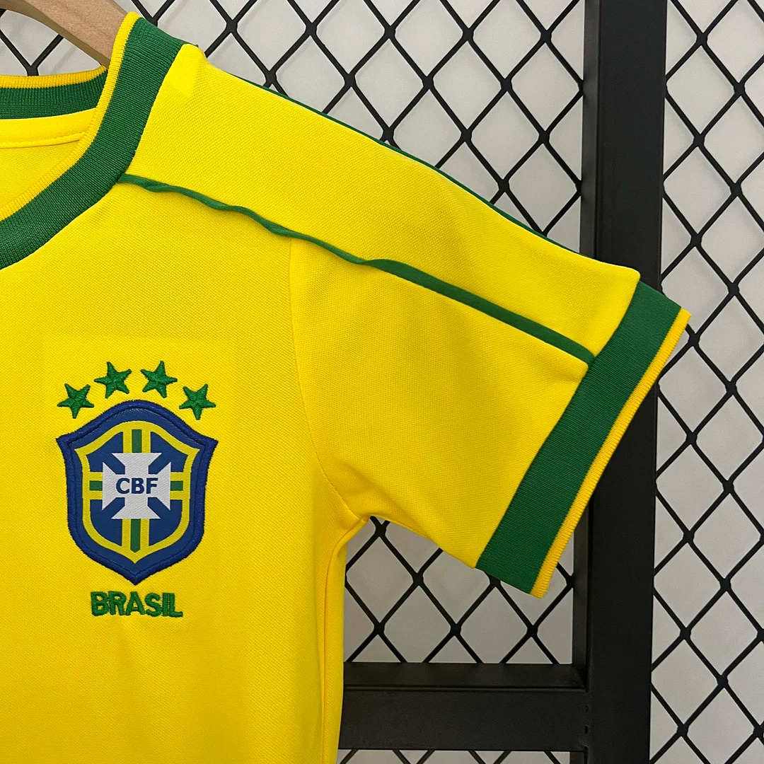 1998 Retro Brazil Home Football Shirt 1:1 Thai Quality Kids Size - Image 7