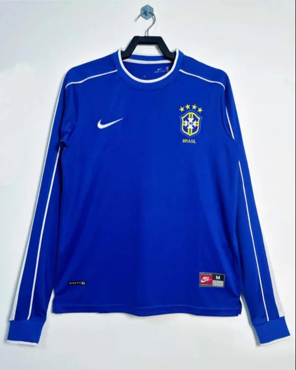 1998 Retro Long Sleeve Brazil Away Football Shirt 1:1 Thai Quality
