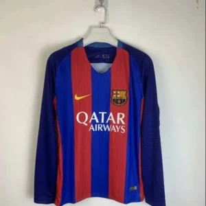 2016/2017 Retro Long Sleeve Barcelona Home Football Shirt 1:1 Thai Quality