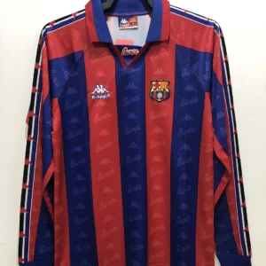 1996/1997 Retro Long Sleeve Barcelona Home Football Shirt Champions League 1:1 Thai Quality