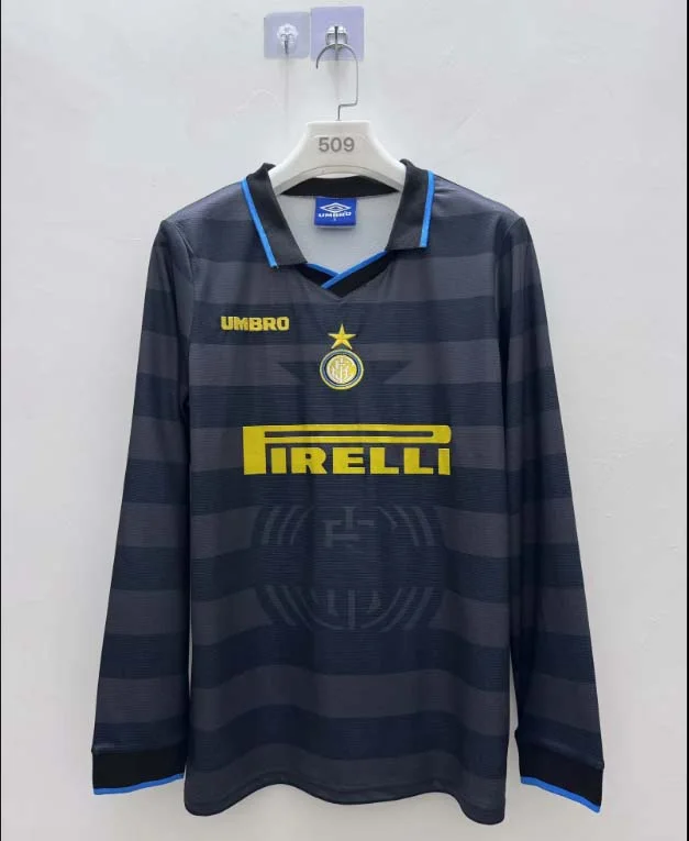 1997/1998 Long Sleeve Retro Internazionale Milan Third Away Football Jersey 1:1 Thai Quality