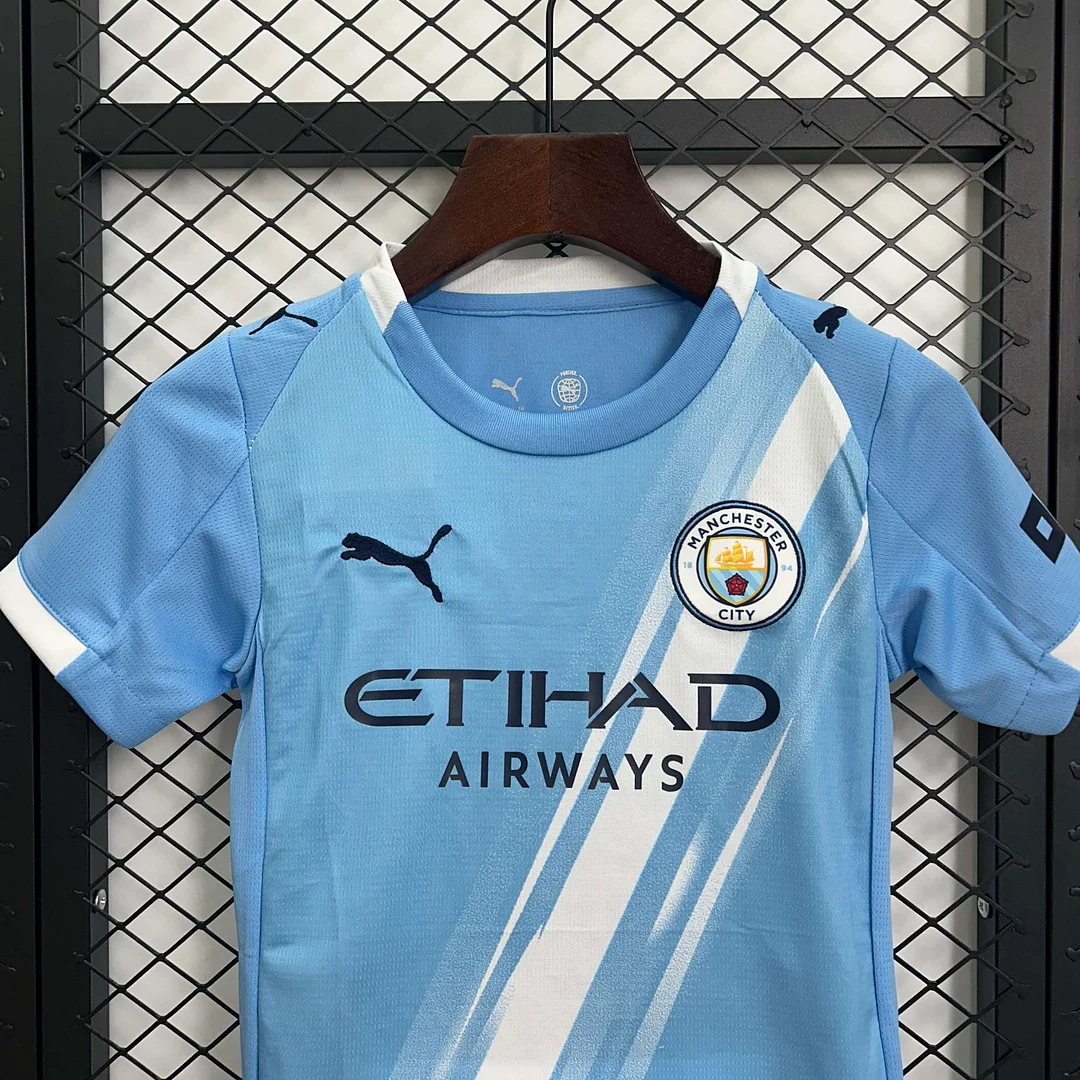 2025/2026 Manchester City Home Football Shirt 1:1 Thai Quality Kids Size - Image 3