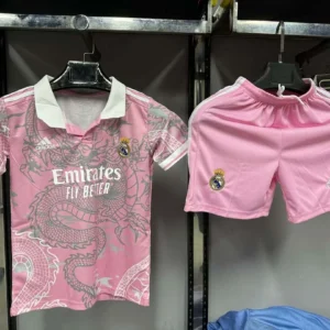 2023/2024 Real Madrid Chinese Dragon Pink Football Shirt 1:1 Thai Quality Kids Size
