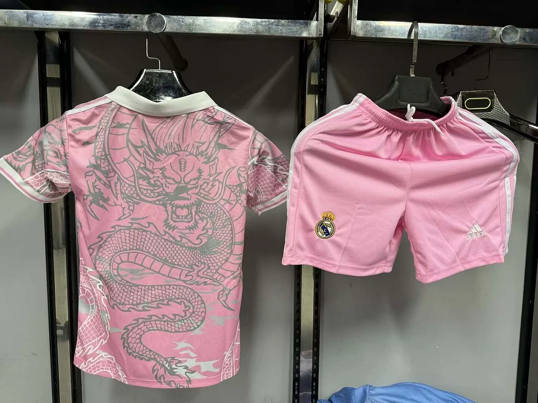 2023/2024 Real Madrid Chinese Dragon Pink Football Shirt 1:1 Thai Quality Kids Size - Image 2