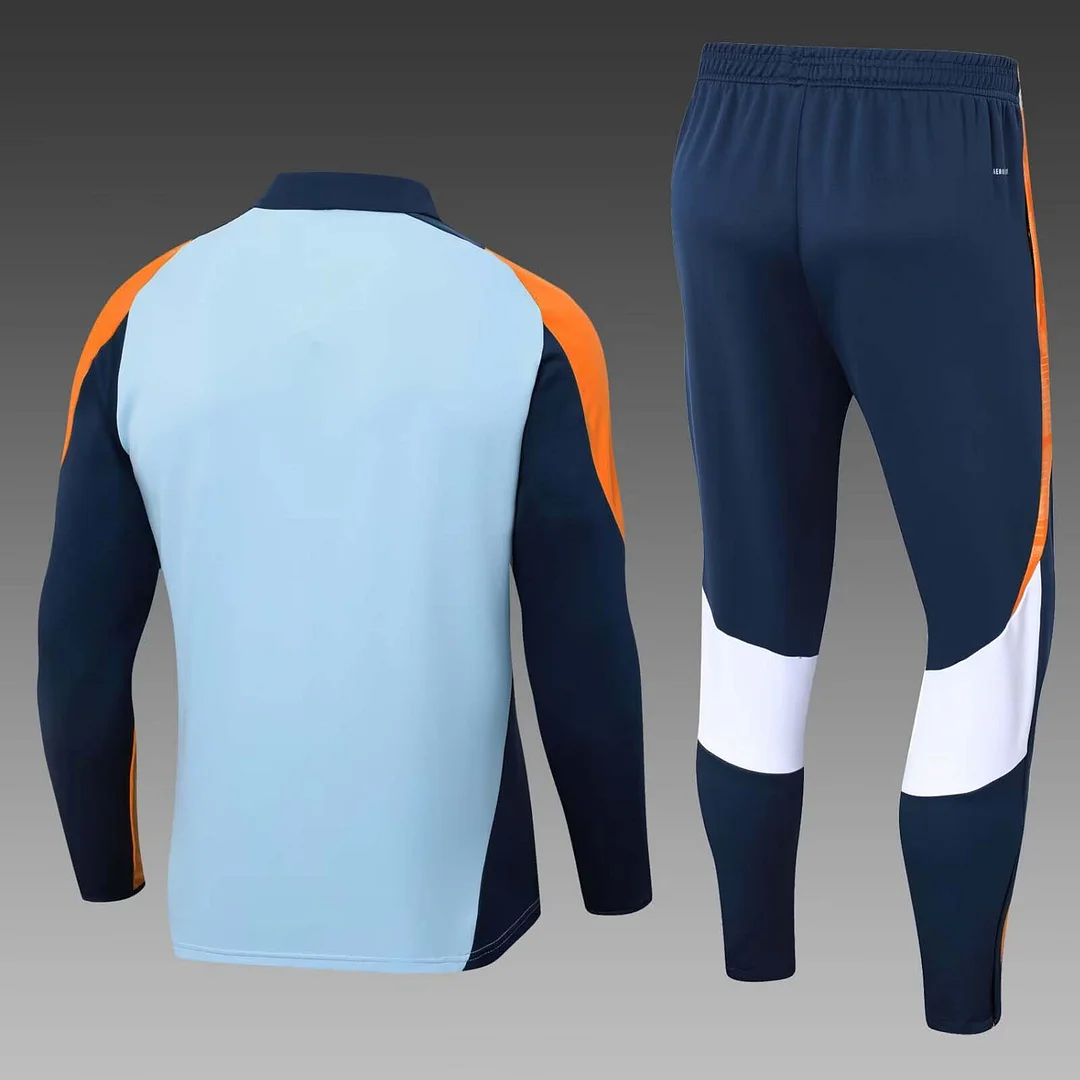 2024/2025 Real Madrid Half-Pull Training Suit Baby blue Football Shirt 1:1 Thai Quality Set - Image 2