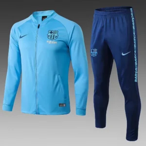 2024/2025 Barcelona Long Zipped Jacket Sky Blue Jersey Set