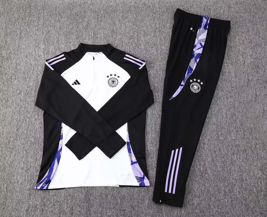 2024 Germany Half-Pull Training Suit White Jersey Set - Image 3