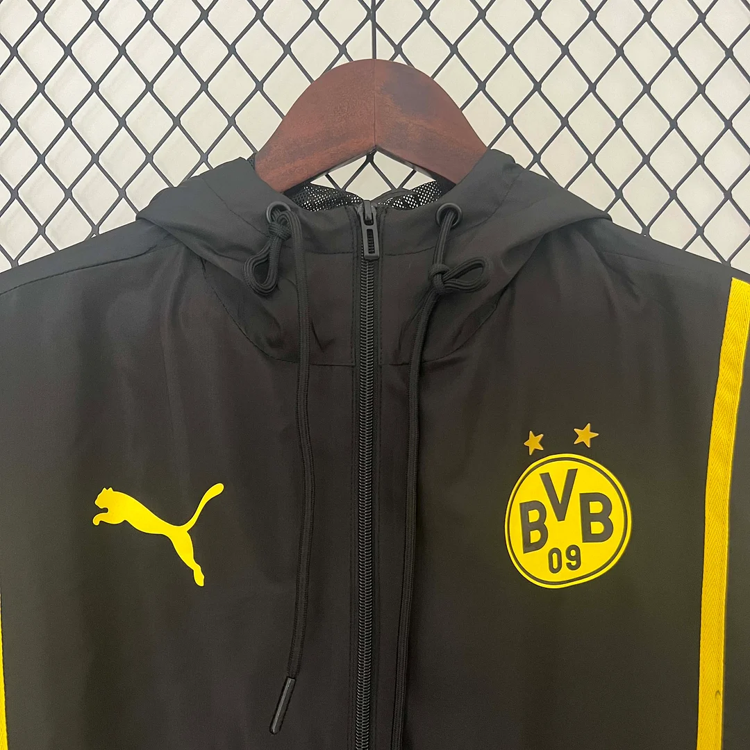 2024/2025 Dortmund Windbreaker Black Football Shirt 1:1 Thai Quality Set - Image 3