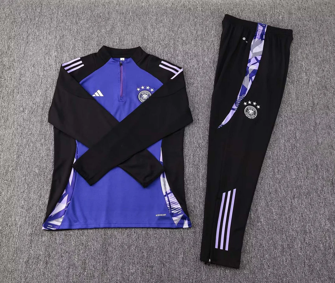 2024 Germany Half-Pull Training Suit Purple Jersey Set - Image 3