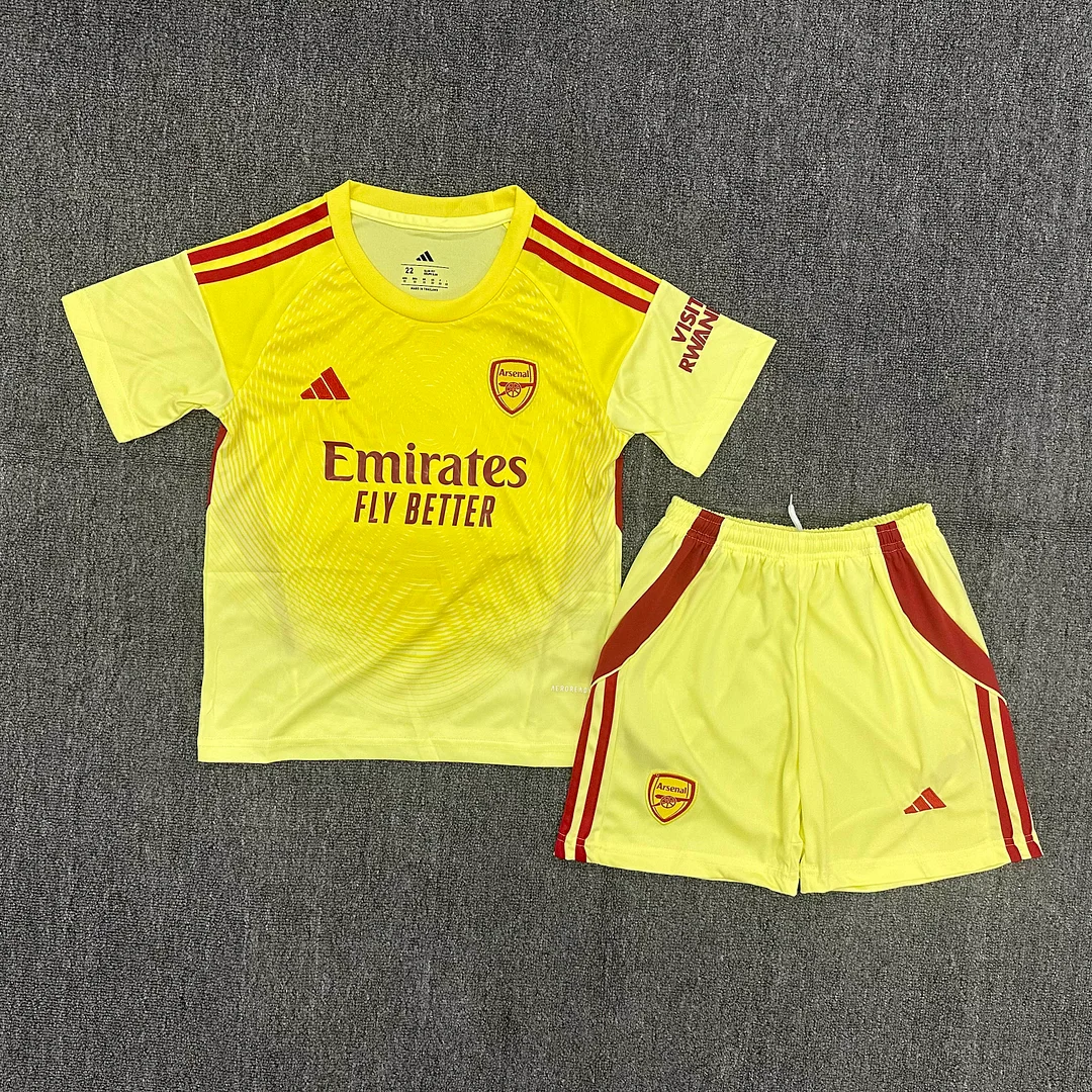 2025/2026 Arsenal Goalkeeper Yellow Football Shirt 1:1 Thai Quality Kids Size