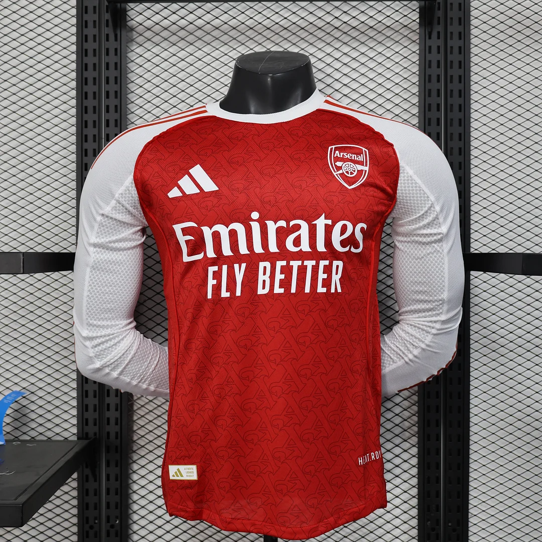 2025/2026 Player Version Long Sleeve Arsenal Home Football Shirt 1:1 Thai Quality