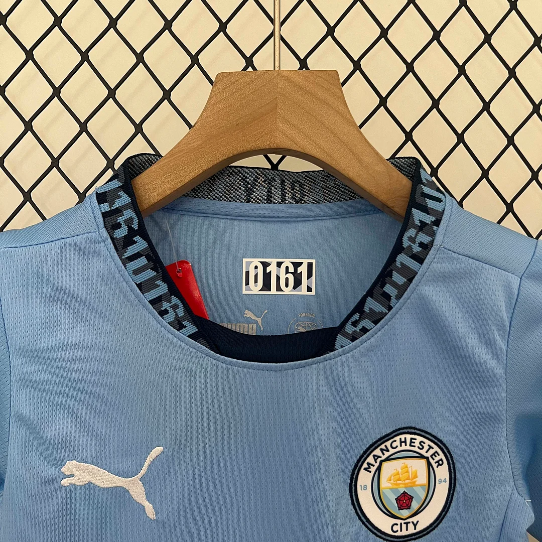 2024/2025 Manchester City Home Football Shirt 1:1 Thai Quality Kids Size - Image 3