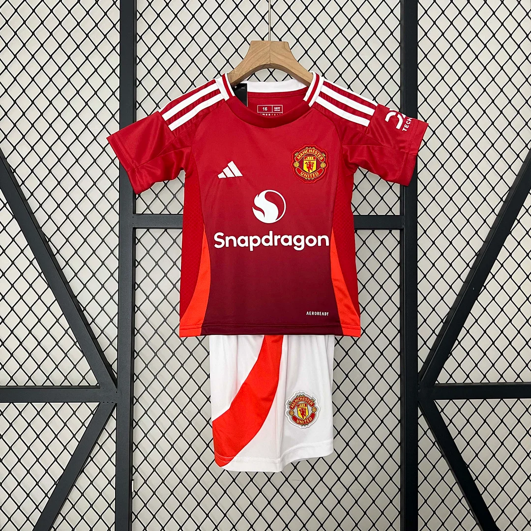 2024/2025 Manchester United Home Football Shirt 1:1 Thai Quality Kids Size