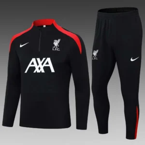2024/2025 Liverpool Half-Pull Training Suit Black Jersey 1:1 Thai Quality Set