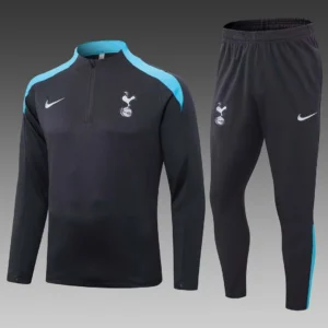 2024/2025 Tottenham Half-Pull Training Suit Black Jersey 1:1 Thai Quality Set