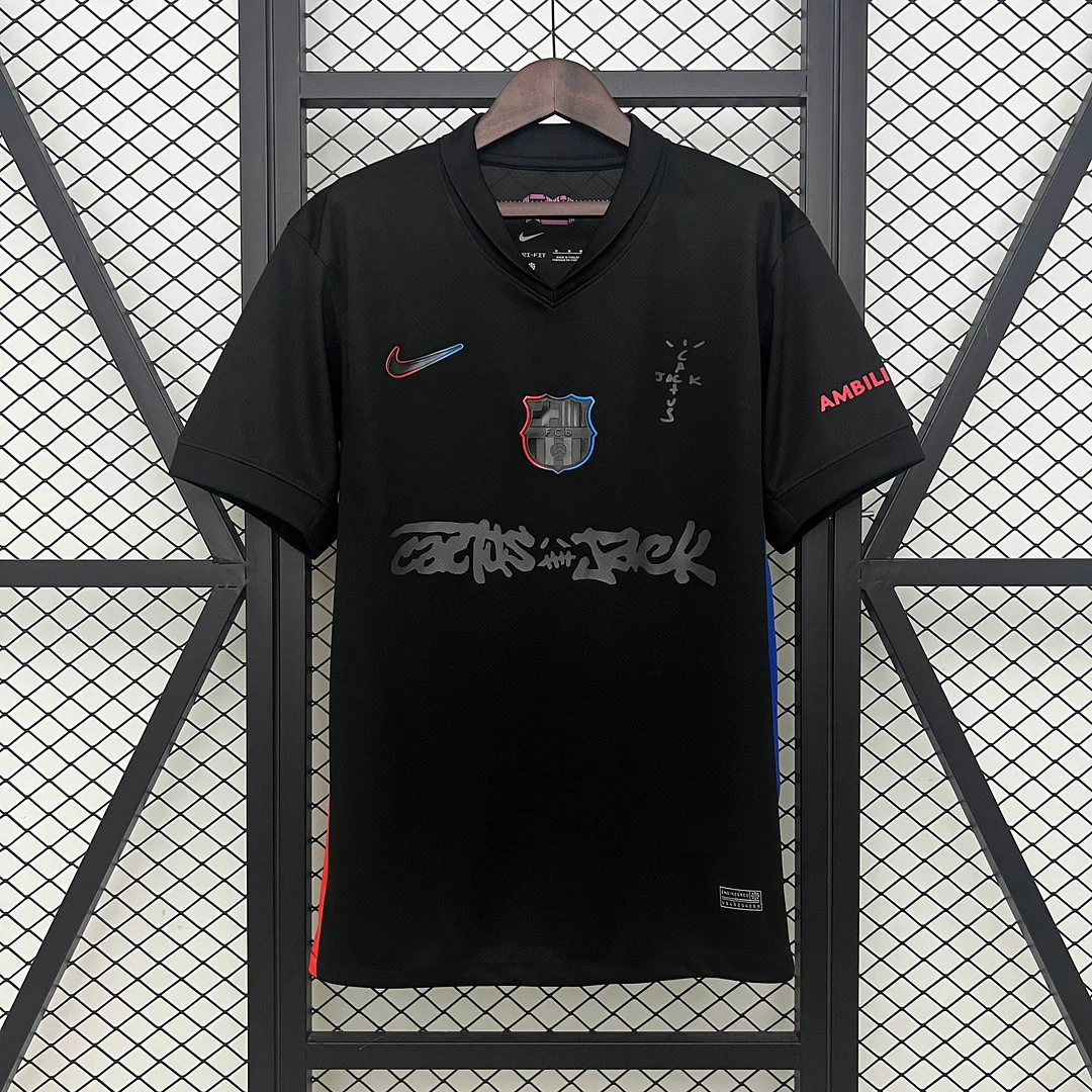 2024/2025 Barcelona Travis Scott Joint Edition Black Football Shirt 1:1 Thai Quality
