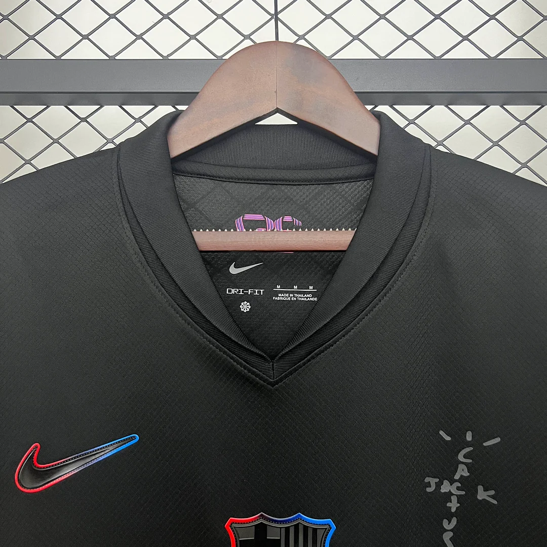 2024/2025 Barcelona Travis Scott Joint Edition Black Football Shirt 1:1 Thai Quality - Image 3