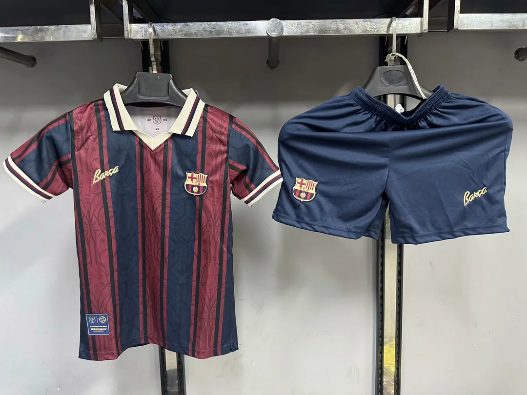2025/2026 Barcelona Modernist Polo Football Shirt 1:1 Thai Quality Kids Size