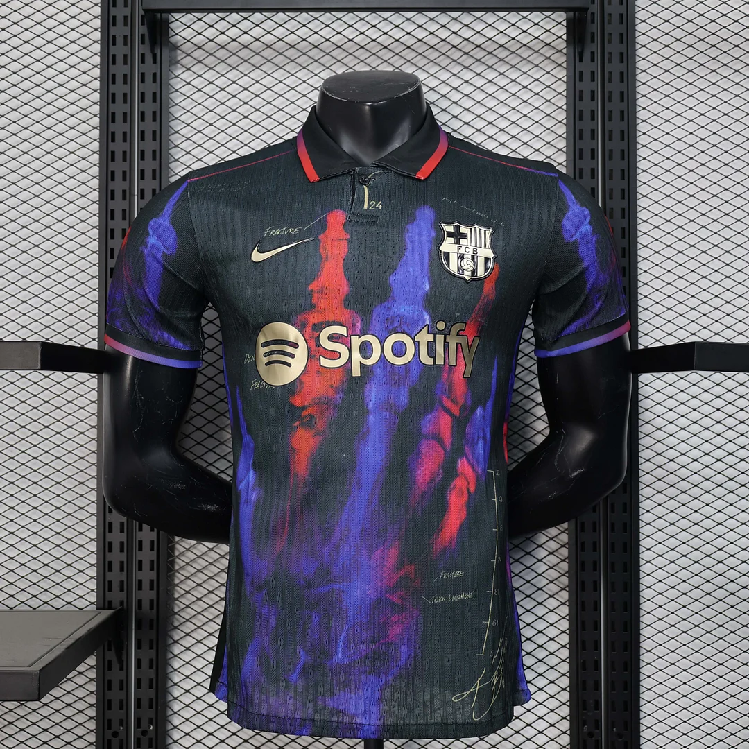 2025/2026 Player Version Barcelona Special Edition Black and blue Football Shirt 1:1 Thai Quality