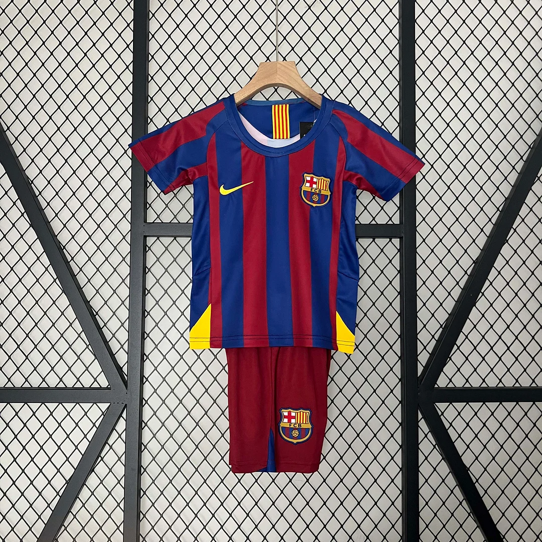 2005/2006 Retro Barcelona Home Football Shirt 1:1 Thai Quality Kids Size