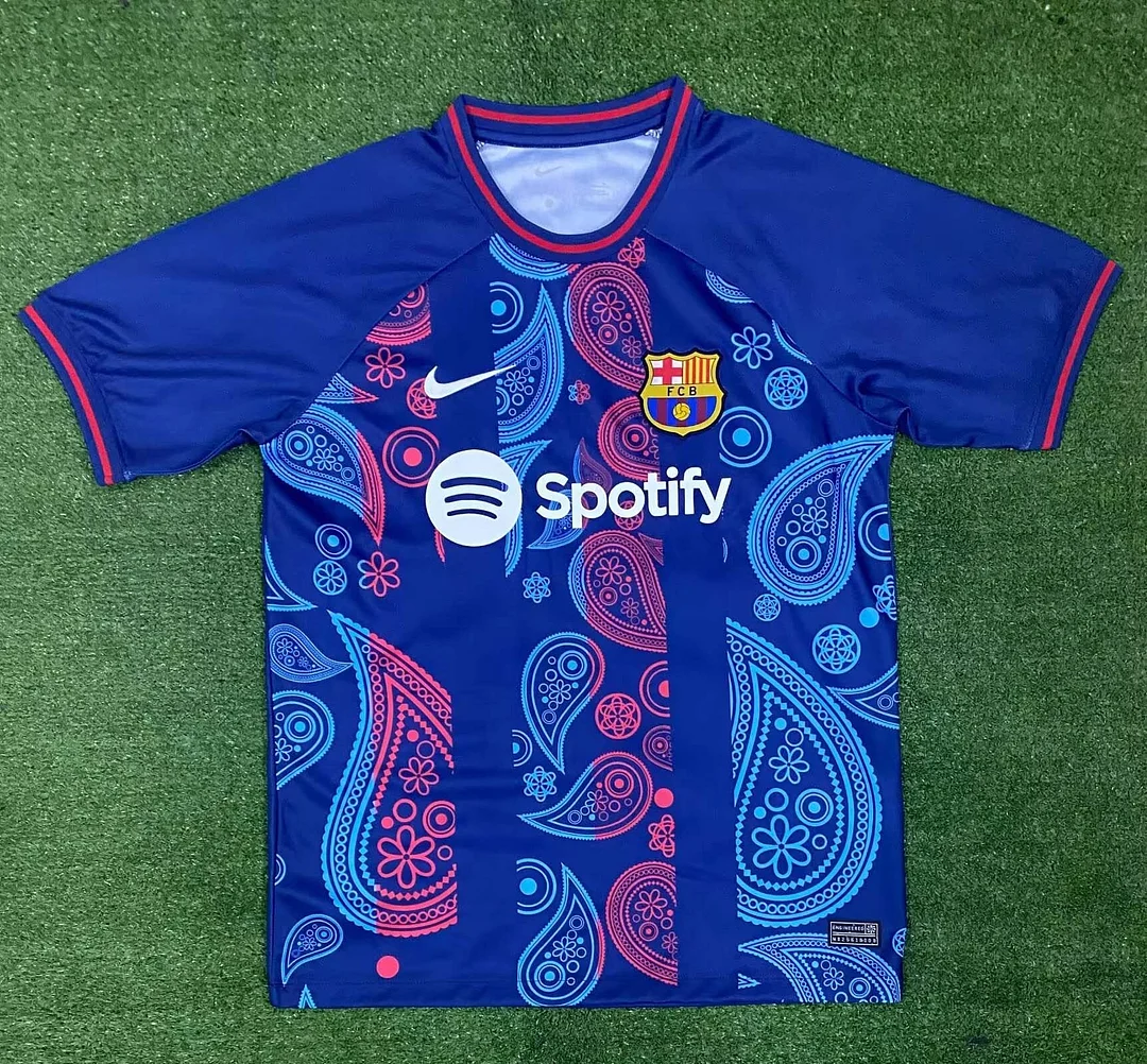 2024/2025 Barcelona Training Wear Upper Blue Football Shirt 1:1 Thai Quality